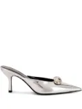 Retrofete 75mm Francesca pointed-toe mules - Silver