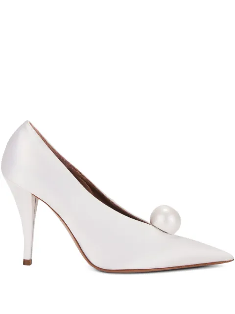 Retrofete 95mm Corinna pearl-embellished satin pumps