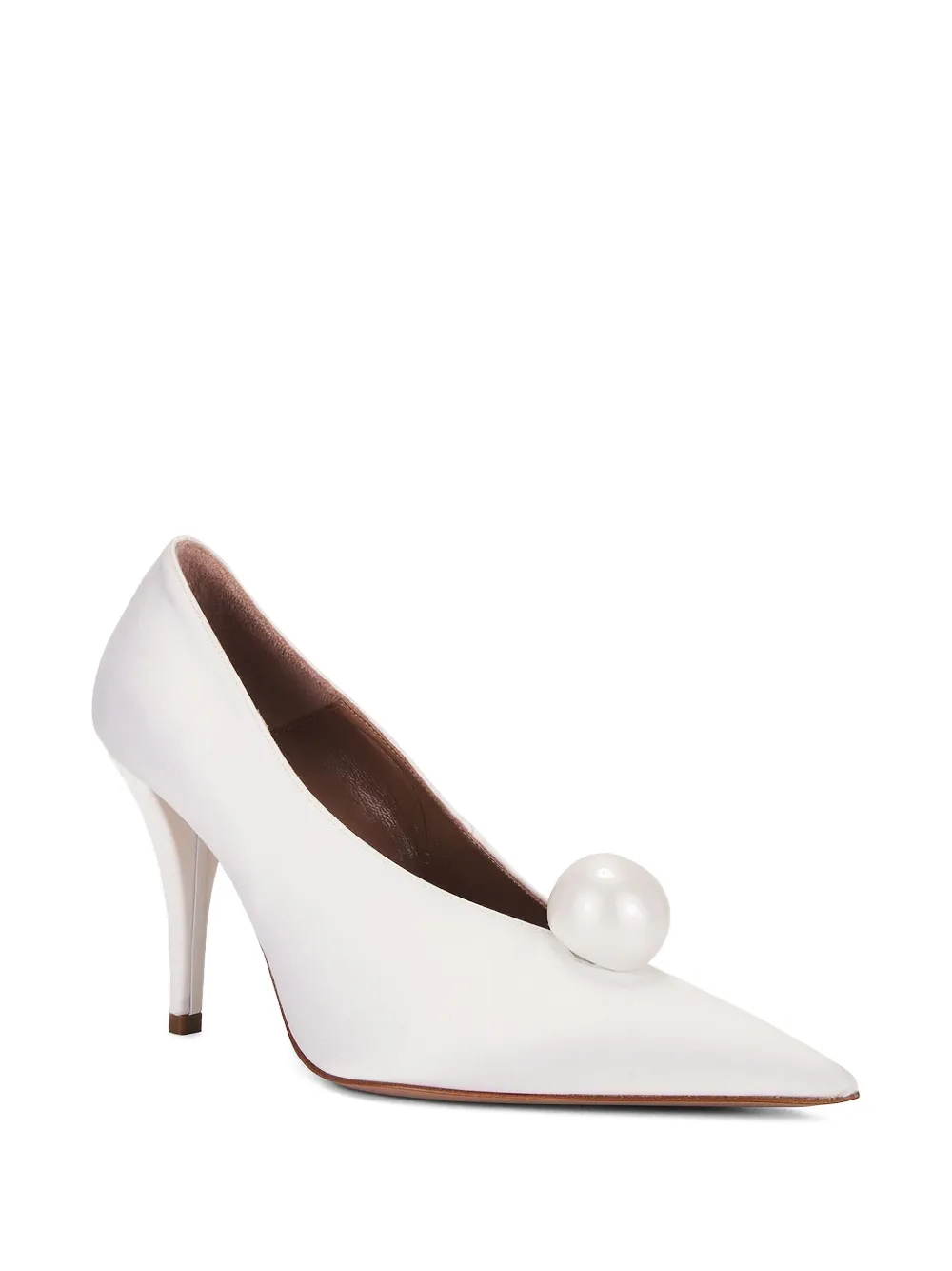 Retrofete 95mm Corinna pearl-embellished satin pumps | Heeled Pumps | Image 2