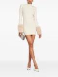 Retrofete Jane ribbed fur-cuff dress - White