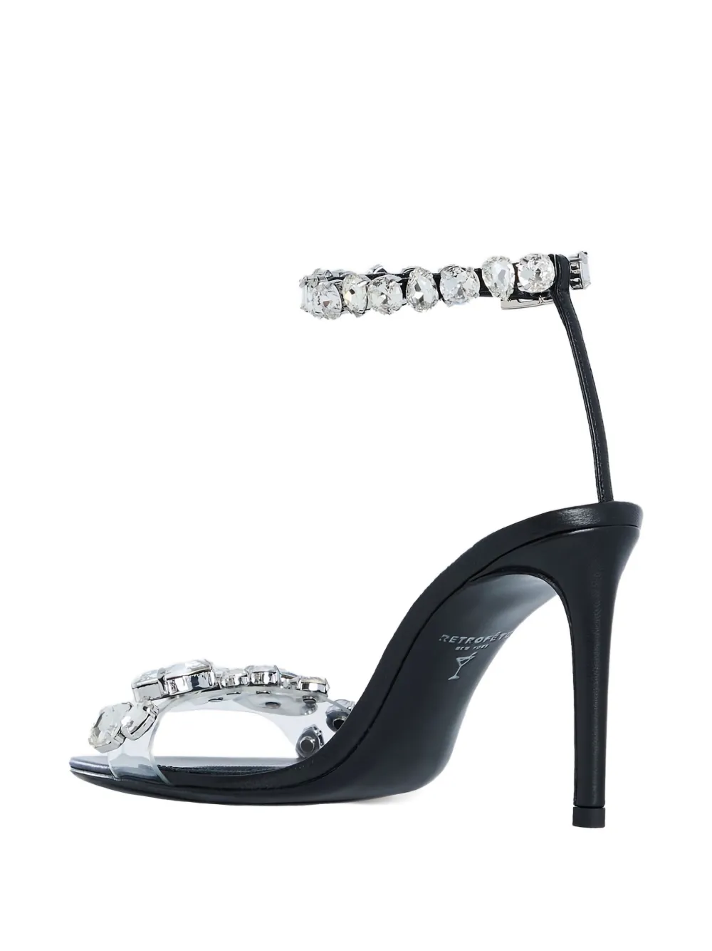Retrofete 90 mm Hanna sandalen met hak Zwart