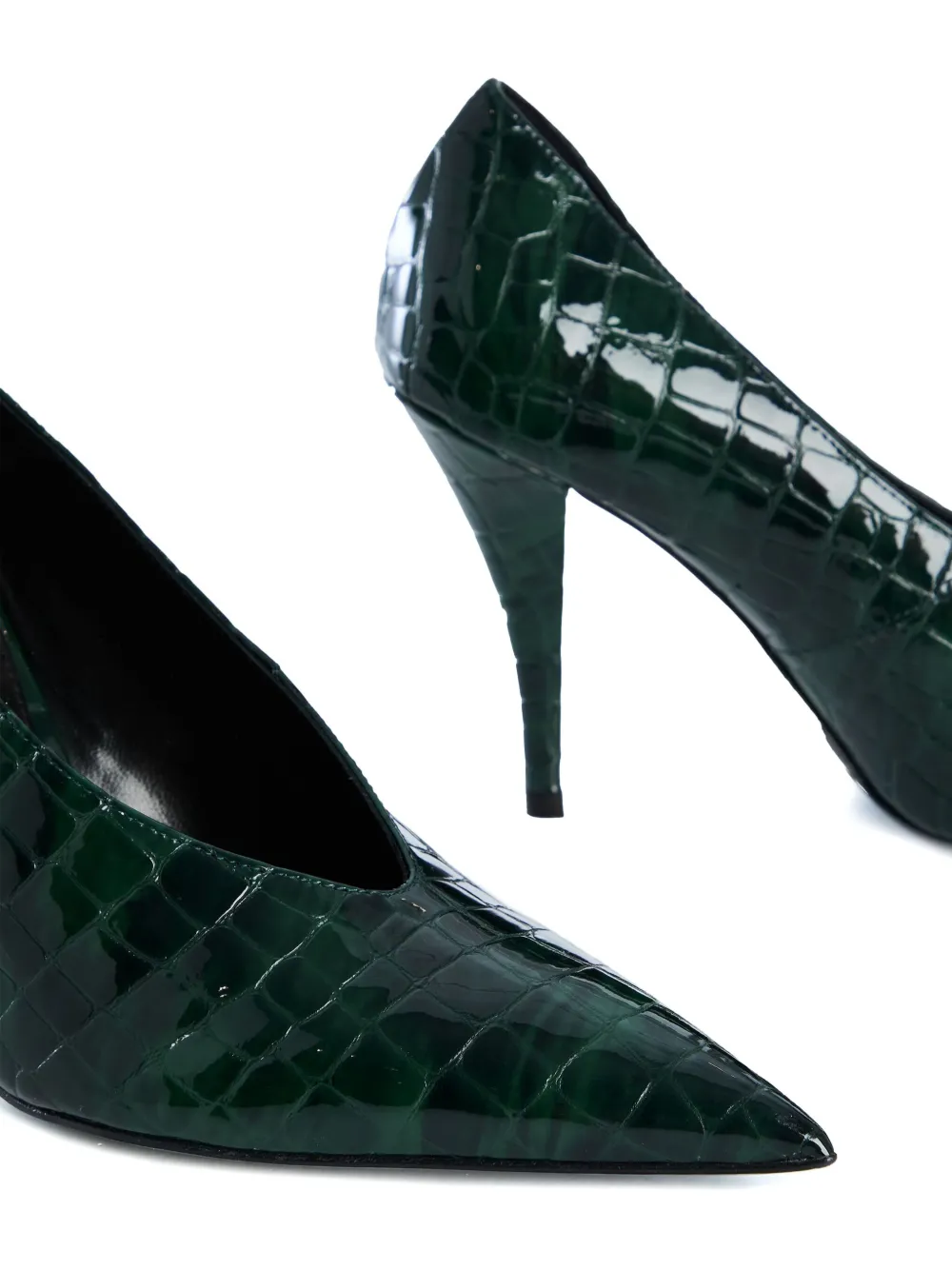 Retrofete 95 mm Corinna pumps Groen