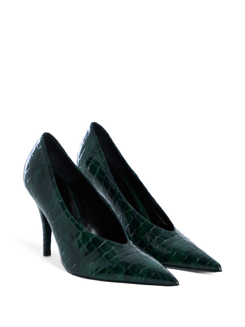 Retrofete 95mm Corinna pumps - Groen