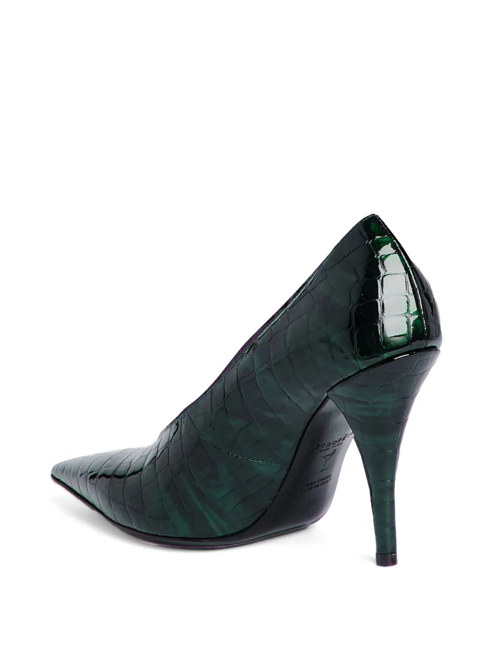 Retrofete 95 mm Corinna pumps Groen