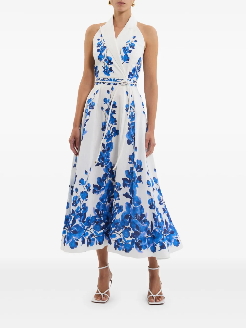 Rebecca Vallance Midi-jurk met bloemenpatroon - Wit