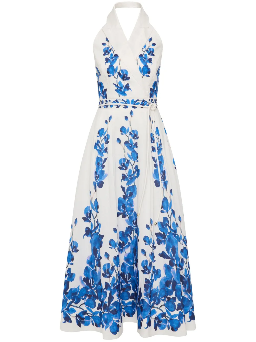 floral-motif midi dress
