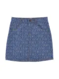 Moschino Kids logo-jacquard miniskirt - Blue