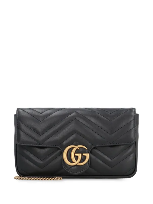 【最終お値下げ】美品 GUCCI GGマーモント ミニ ショルダーバッグ GGマーモント〕ミニ ショルダーバッグライトブルー レザー