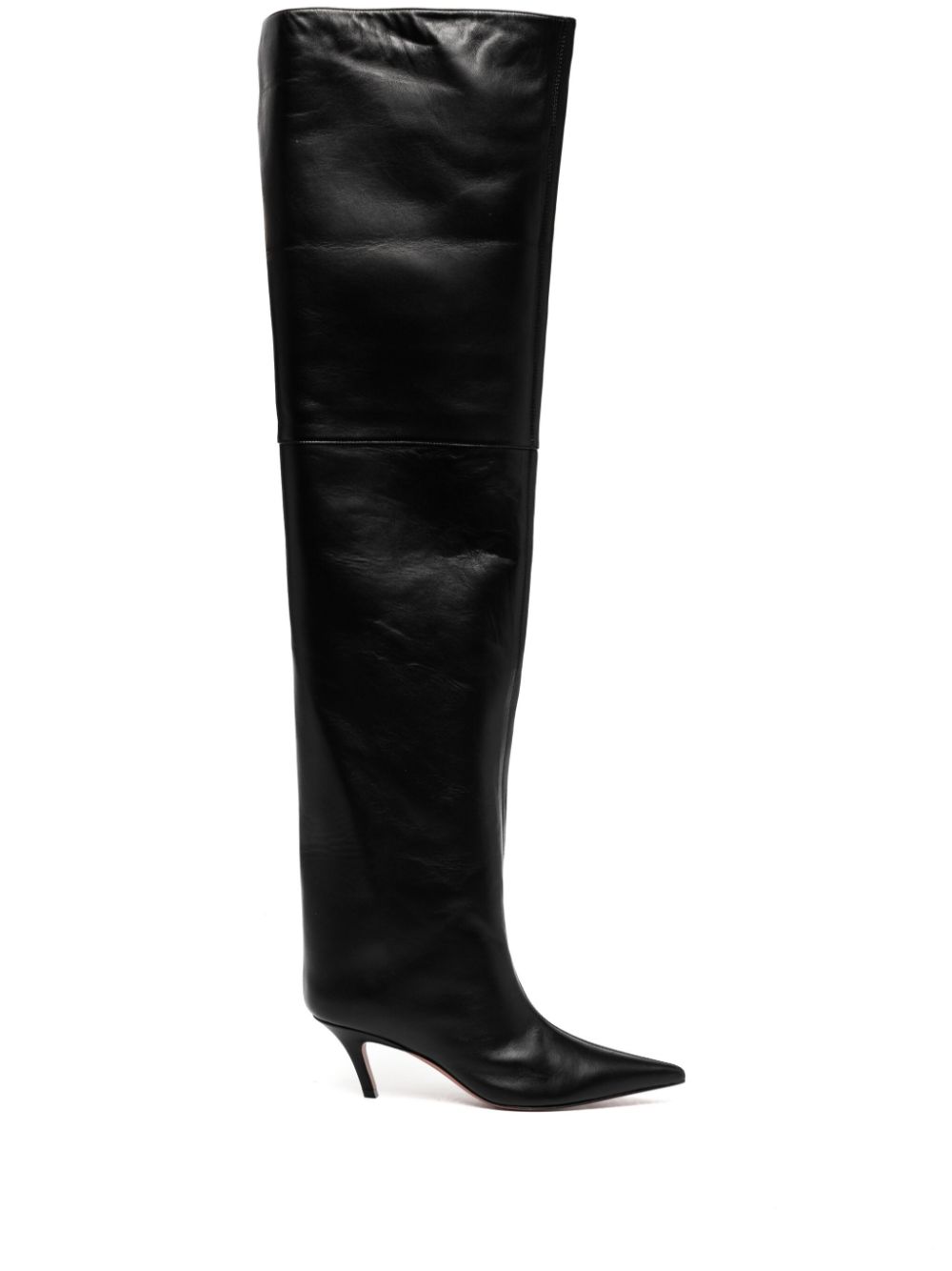 Amina Muaddi Fiona thigh high boots Black