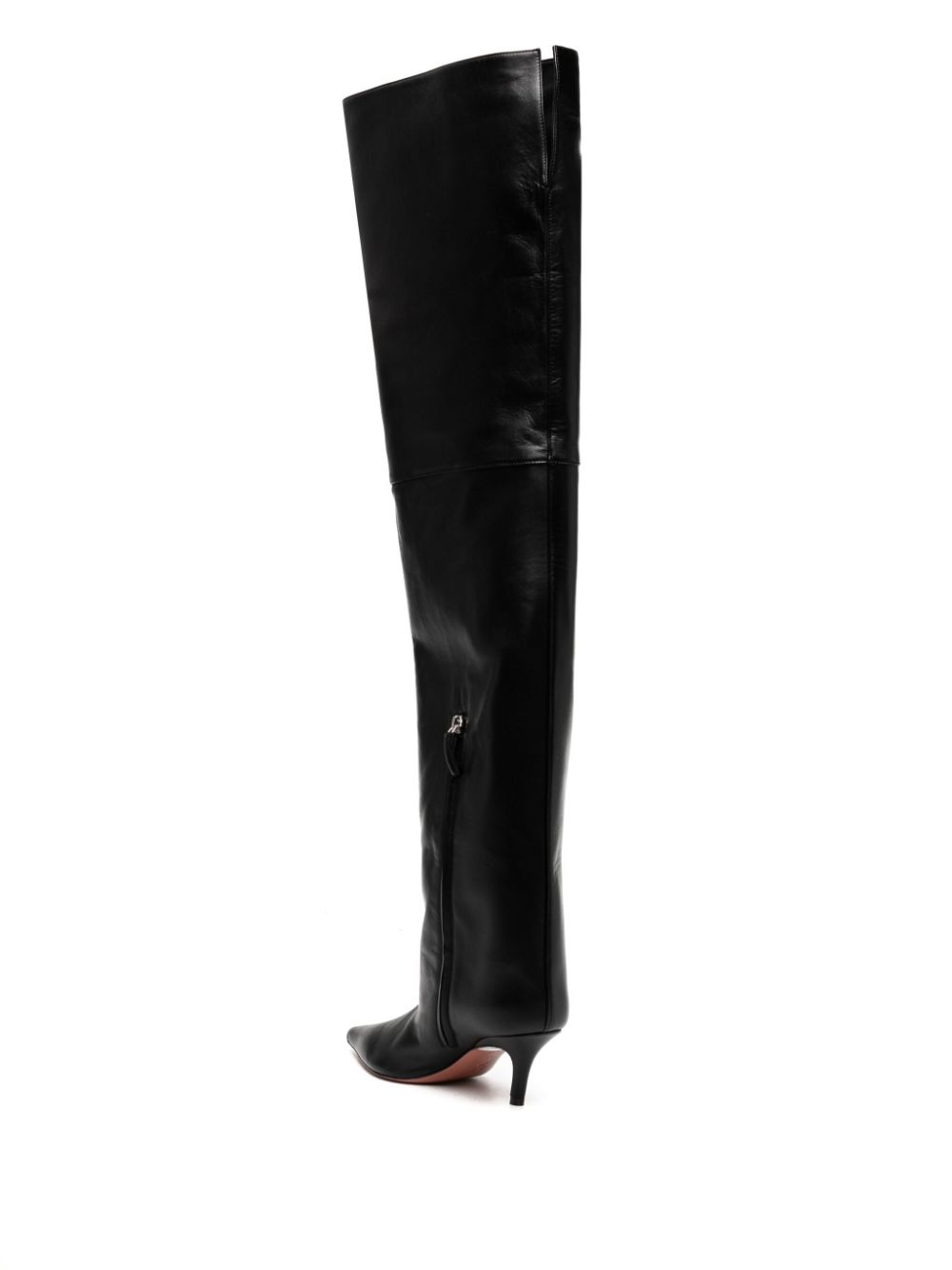 Amina Muaddi Fiona thigh high boots Black