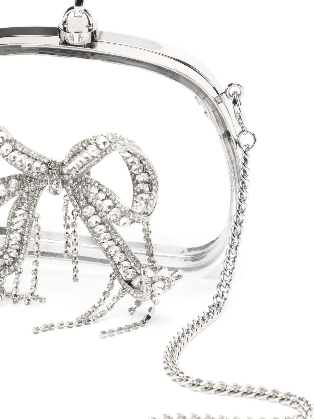 Self-Portrait Clutch met doorzichtige handgreep Zilver
