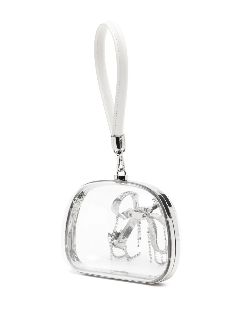Self-Portrait Clutch met doorzichtige handgreep Zilver