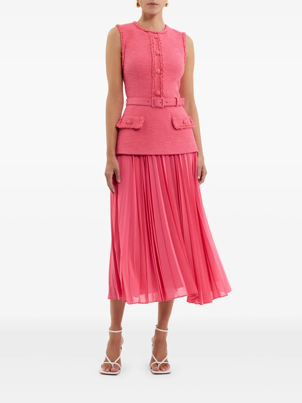 Rebecca Vallance Geplooide midi-jurk - Roze