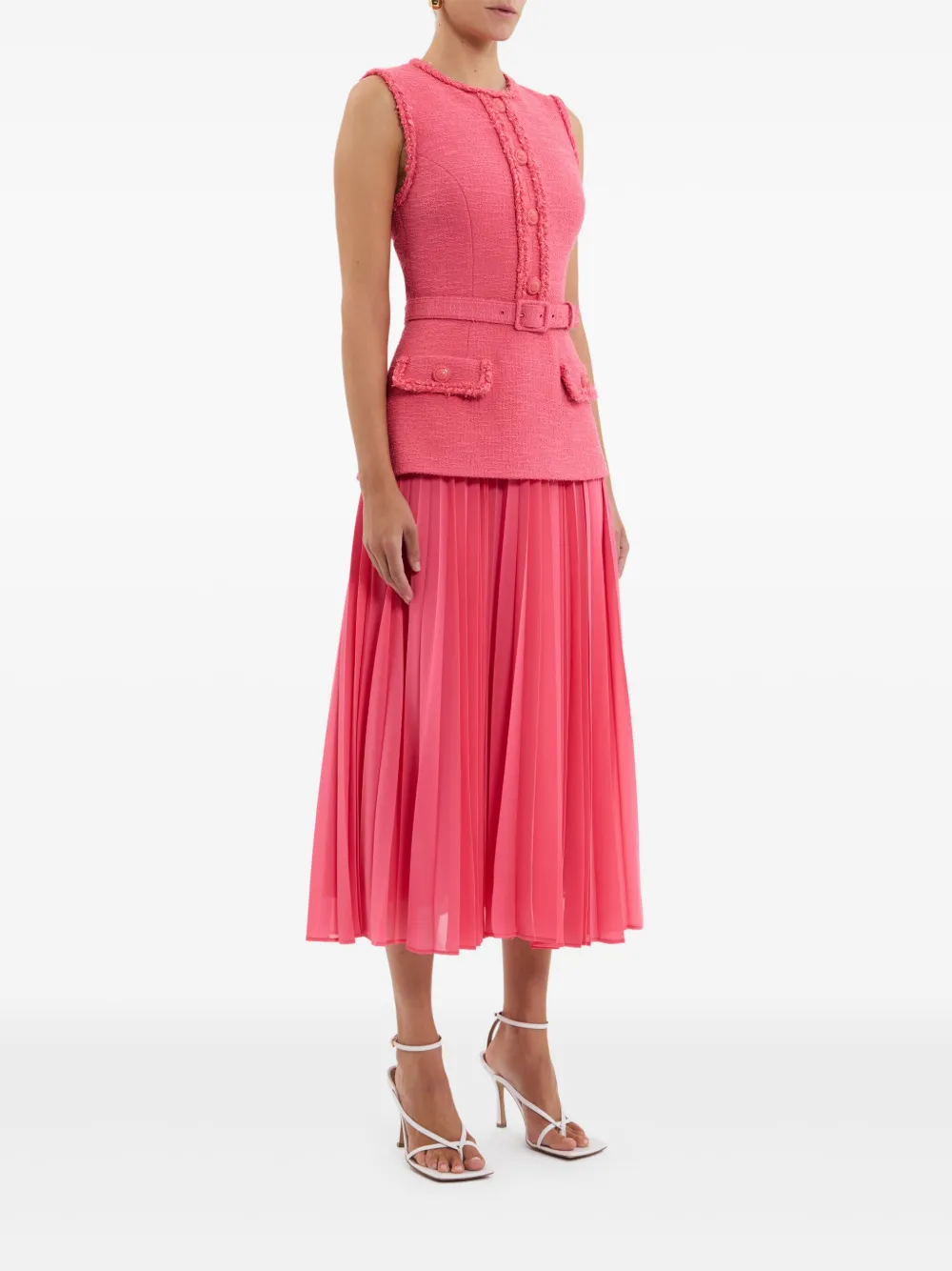 Rebecca Vallance Geplooide midi-jurk Roze