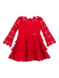 MARLO Guipure Lace dress - Red