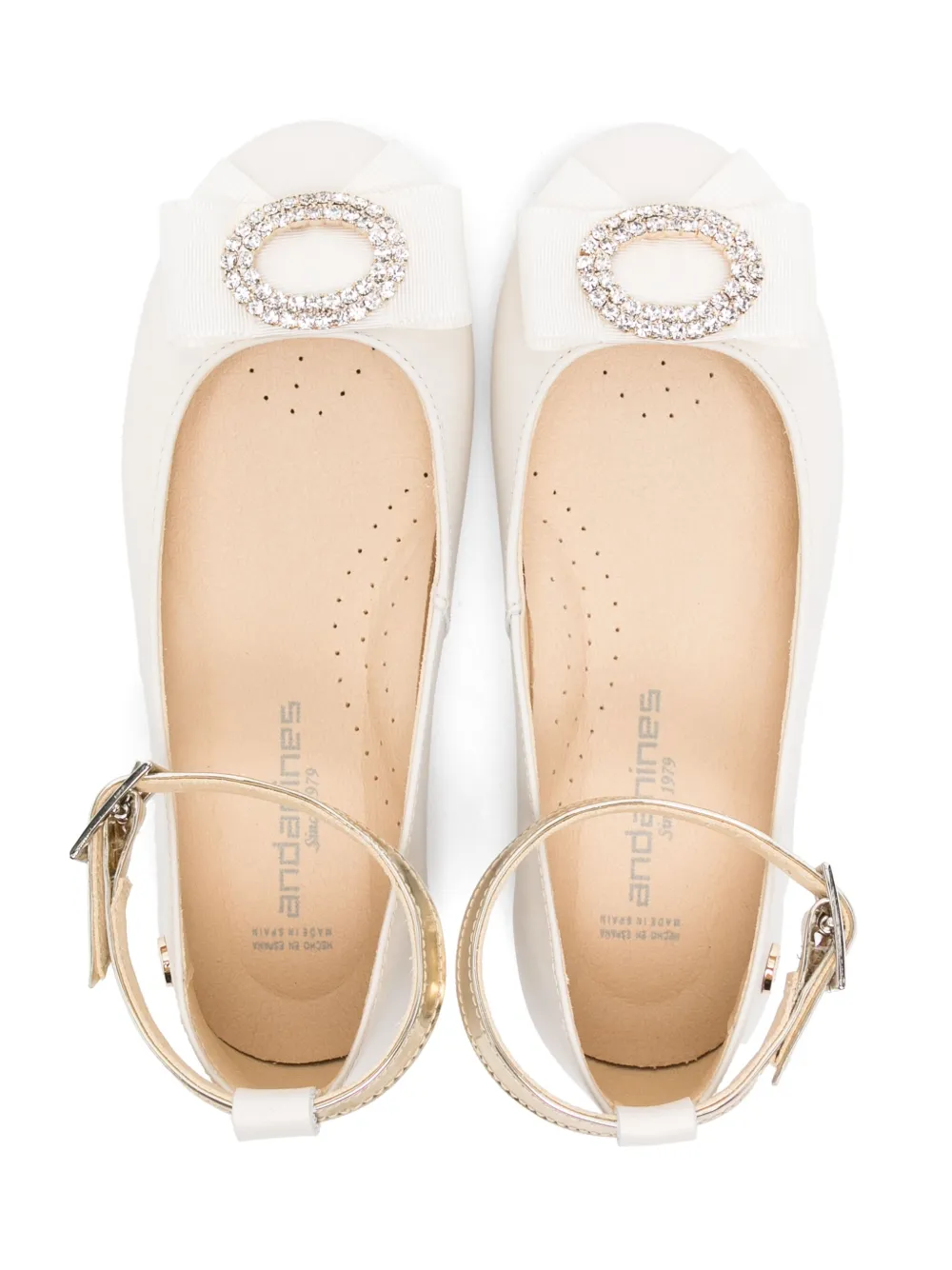 ANDANINES bow ballerina shoes Neutrals