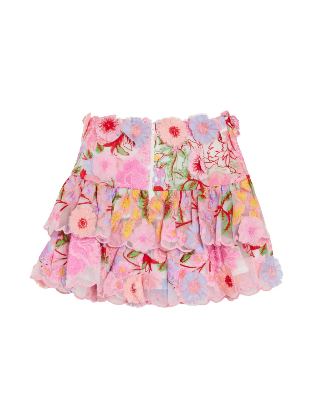 MARLO floral-appliqué skirt - Roze