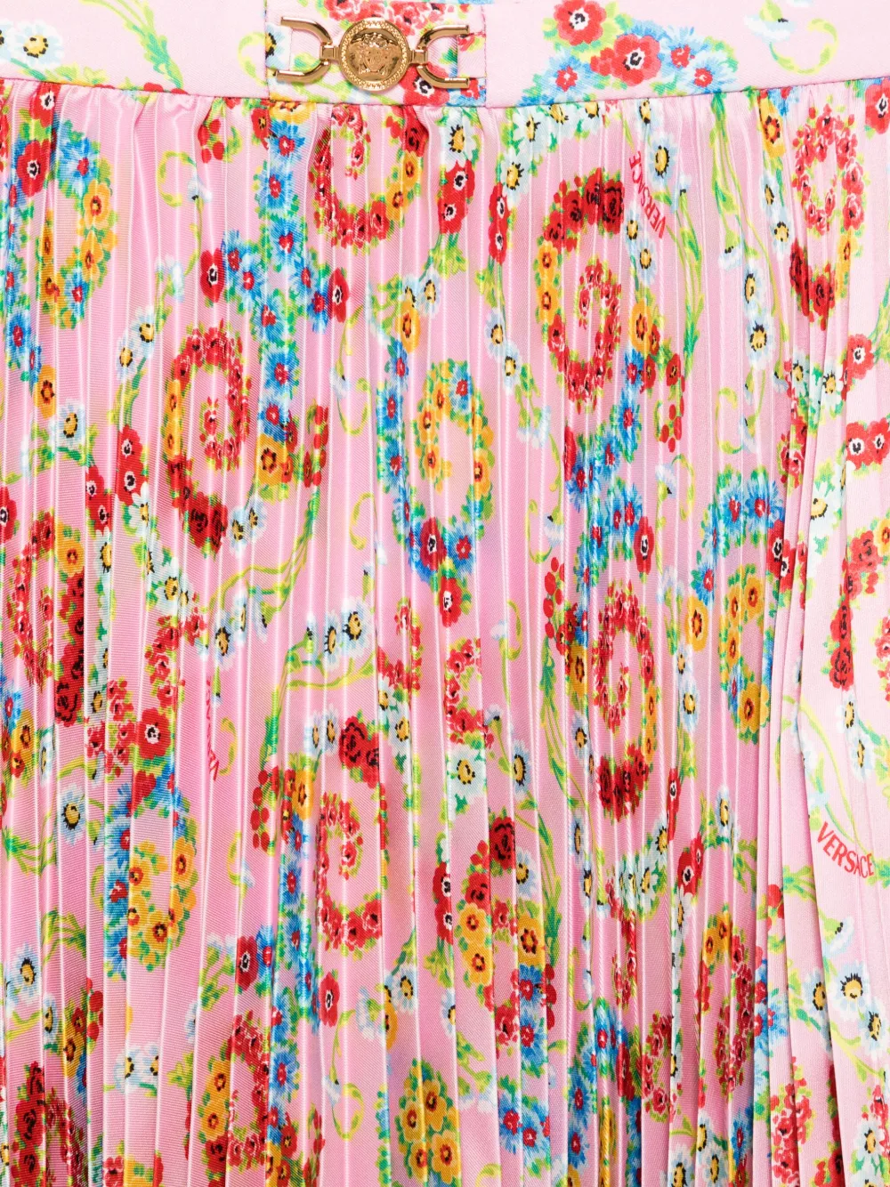 Versace Kids Plooirok met bloemenprint Roze