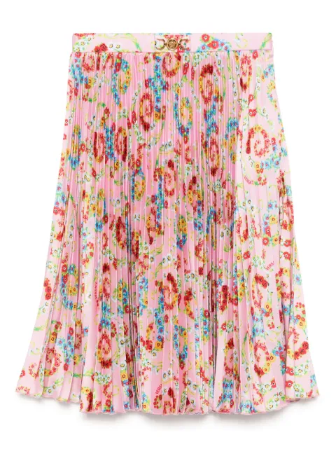 Versace Kids floral swirl-printe pleated skirt 
