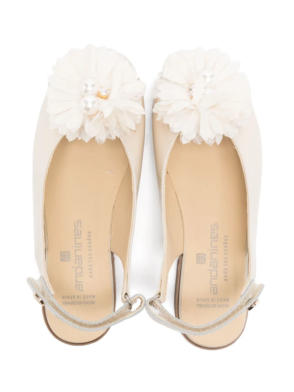 Andanines Faux-pearl Sandals In White