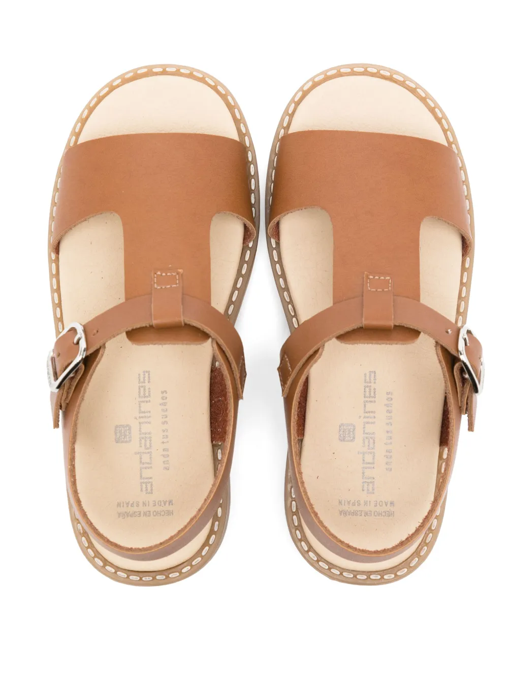 ANDANINES leather sandals Brown