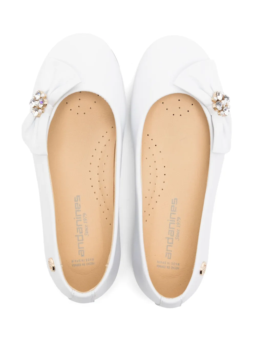 ANDANINES bow ballerina shoes White