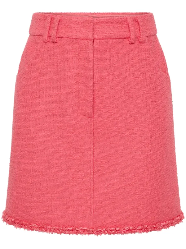 Rebecca Vallance Tweed Mini Skirt in Pink