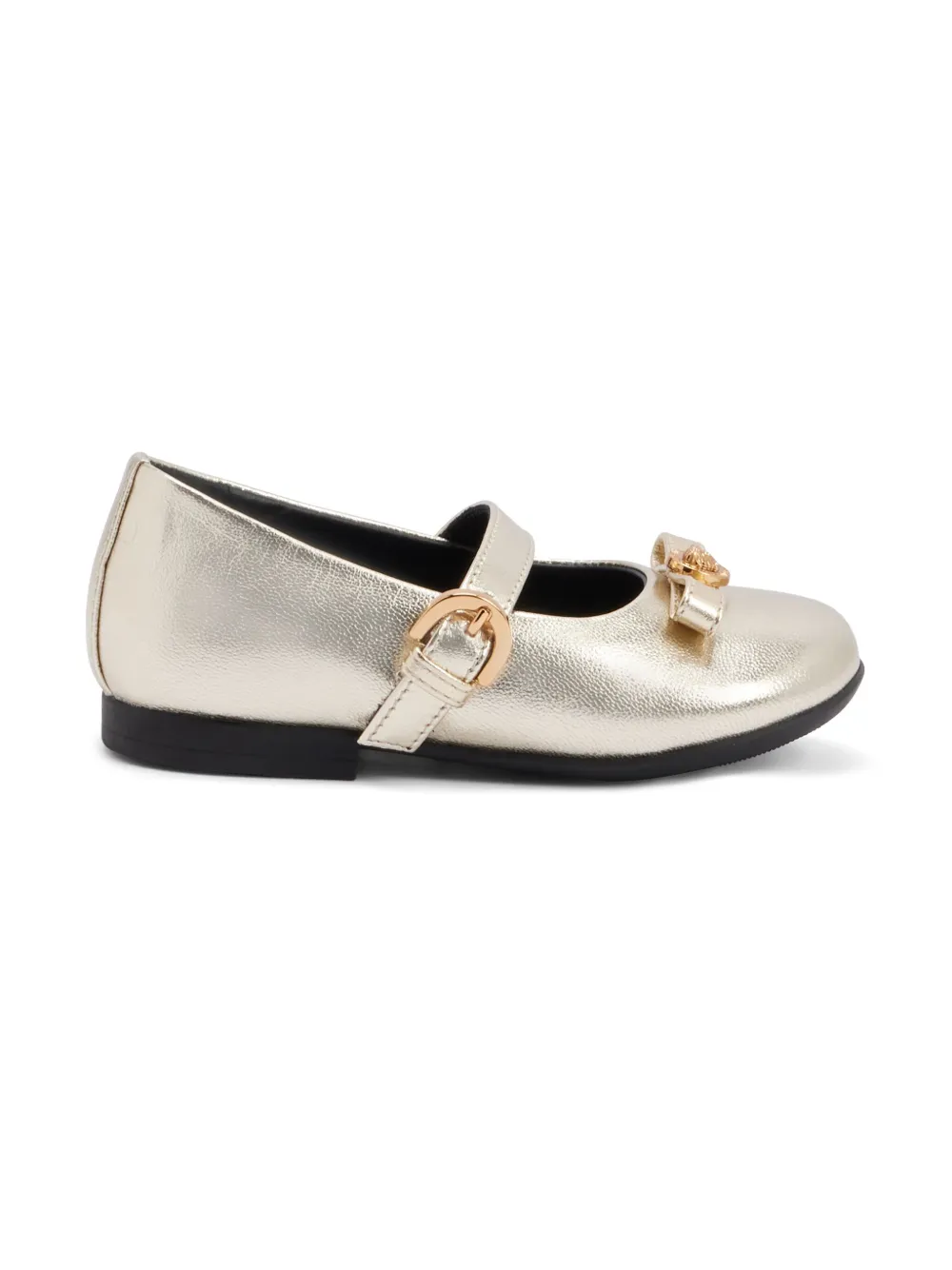 Versace Kids Gianni Ribbon ballet flats - Goud