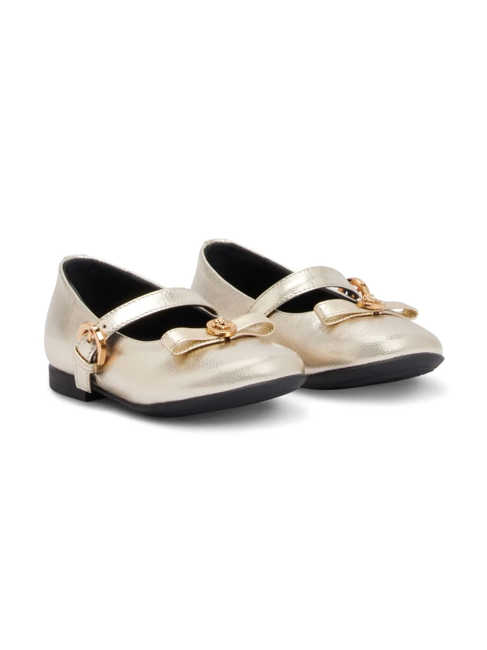 Versace Kids Gianni Ribbon ballet flats Goud