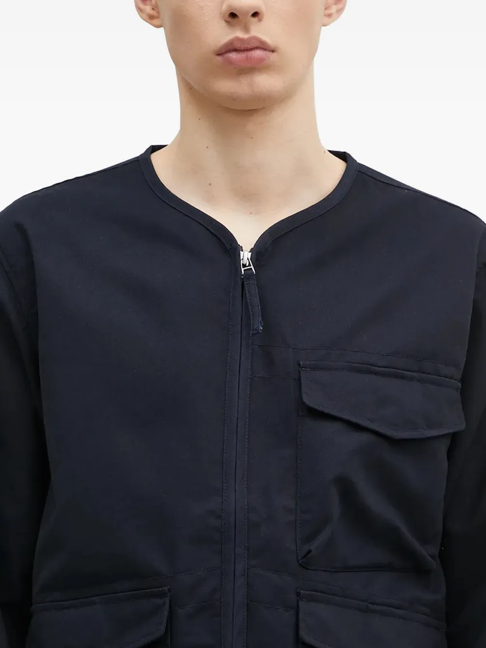 Universal Works Zip-front Pocket Jacket In Blue
