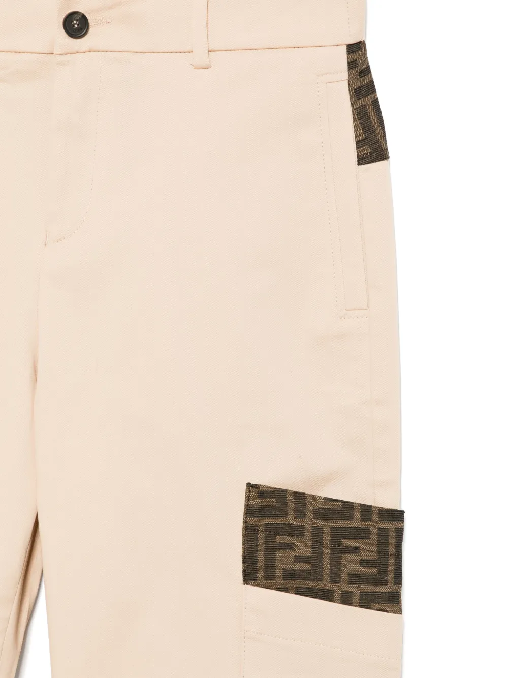 Fendi Kids Gabardine broek Beige