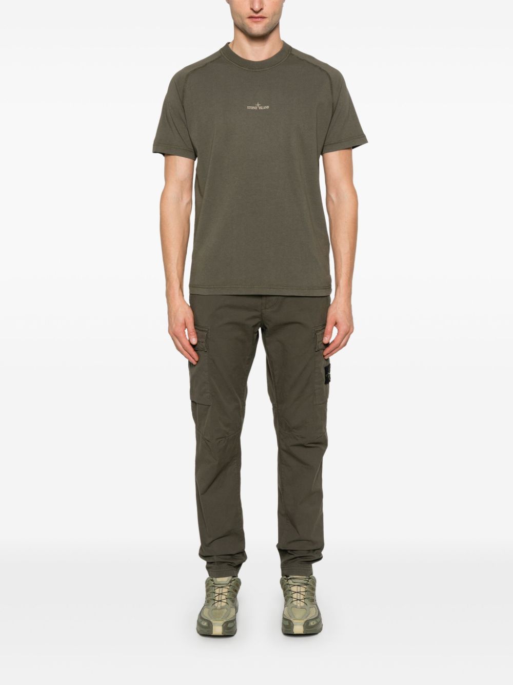 Stone Island Compass-badge tapered trousers - Groen