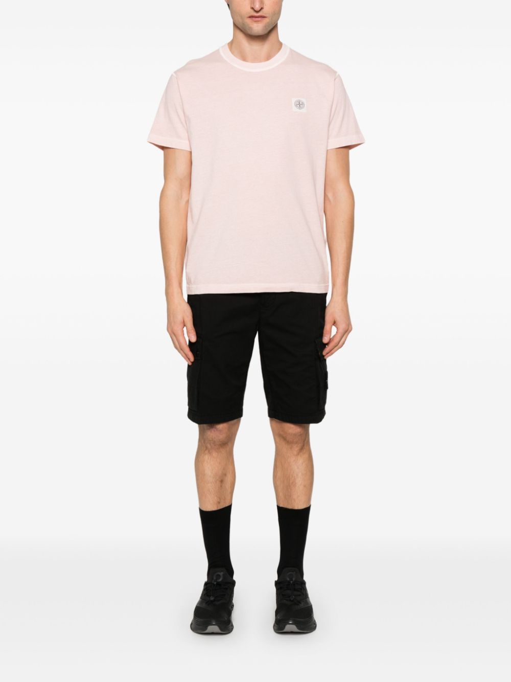 Stone Island Compass-appliqué T-shirt - Roze