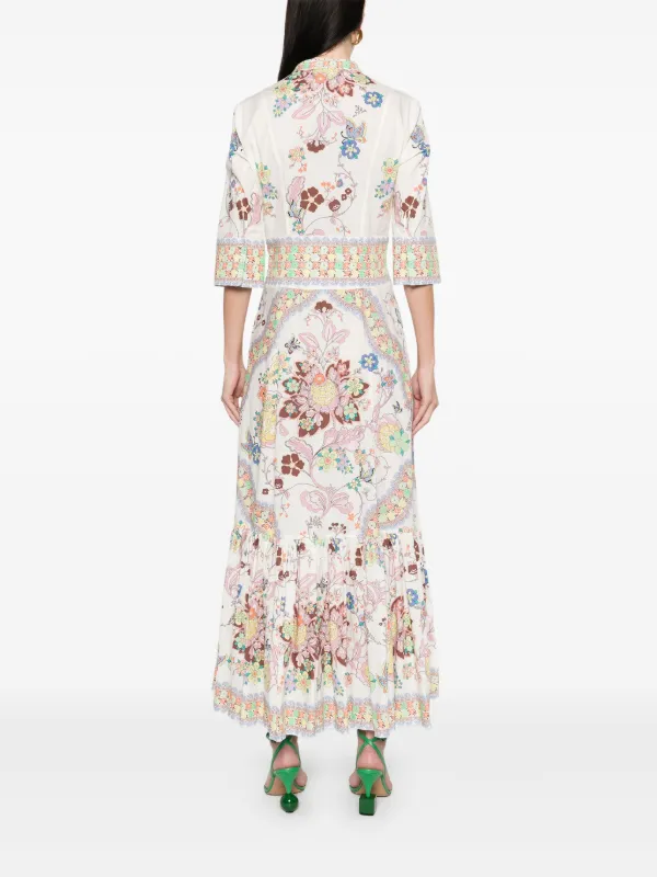 ETRO floral-print Maxi Dress | White | FARFETCH