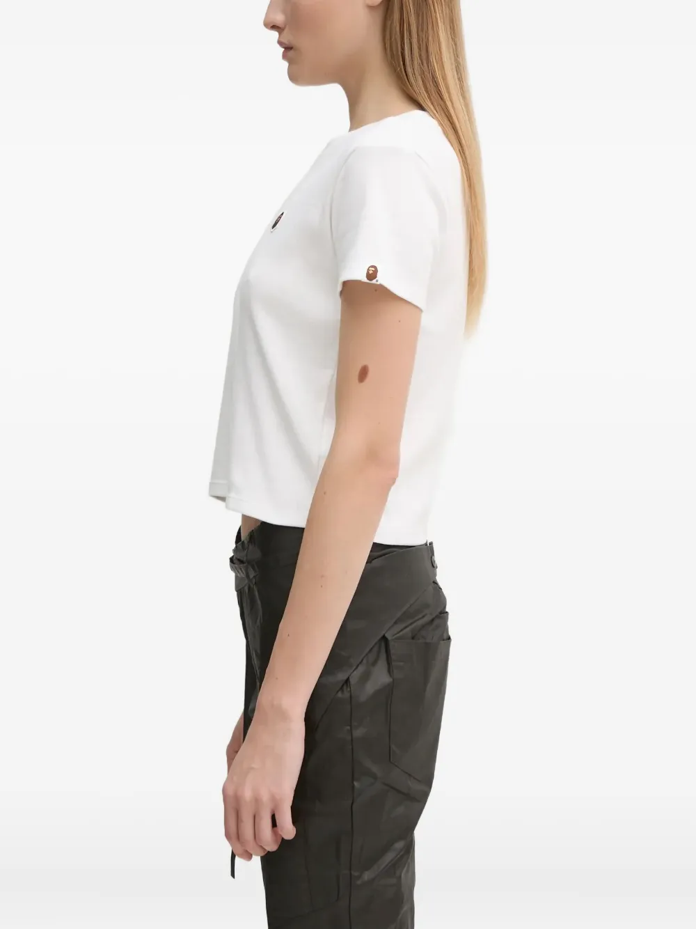 A BATHING APE One Point cropped top met geborduurd logo Wit