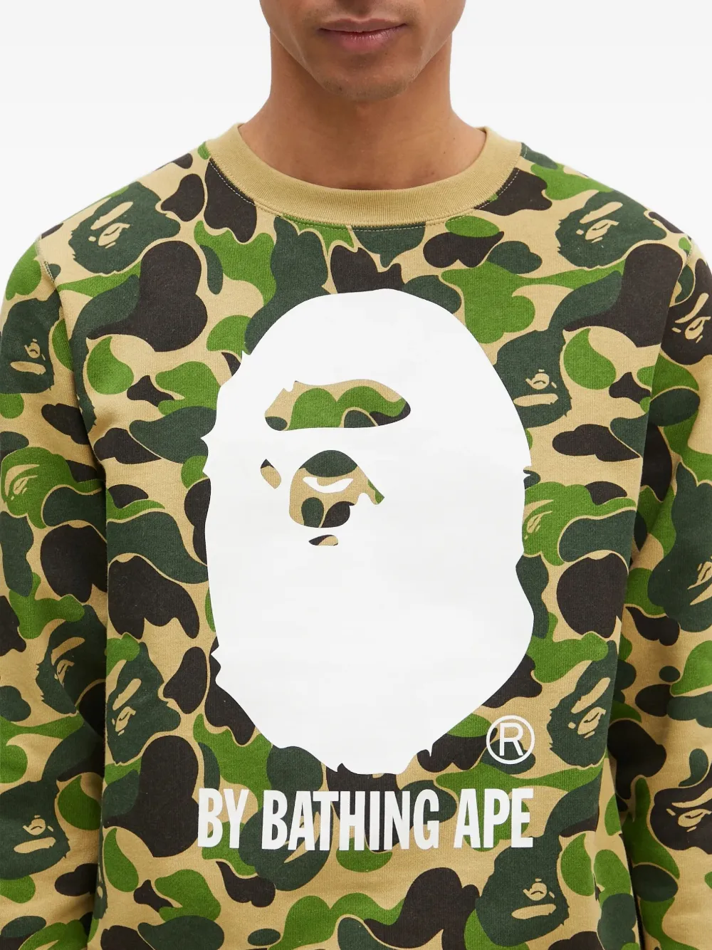 A BATHING APE Sweater met camouflageprint Groen