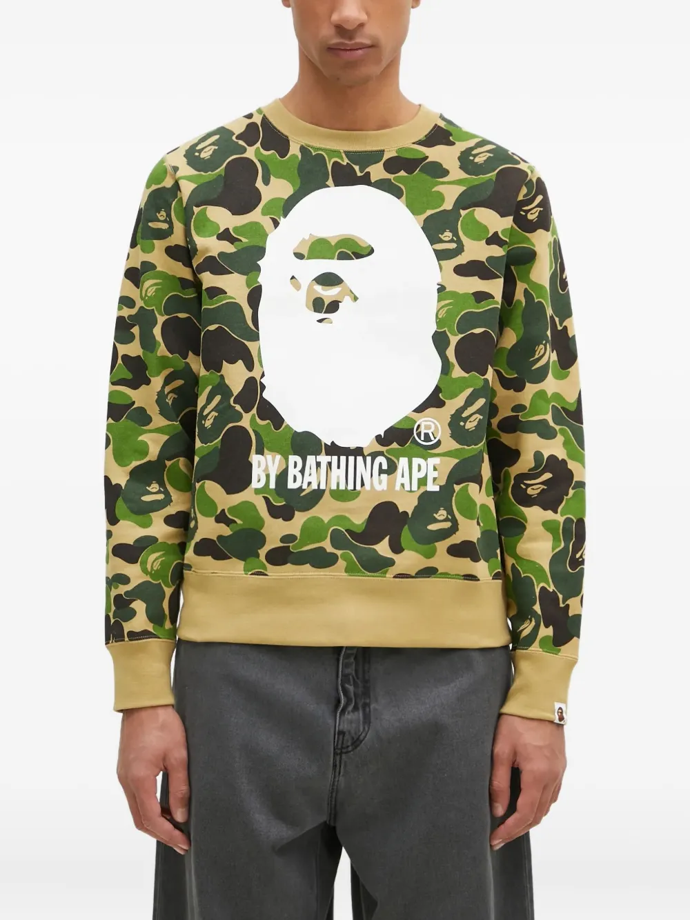 A BATHING APE Sweater met camouflageprint Groen