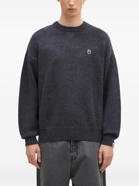 A BATHING APE® One Point logo-appliqué crew-neck sweater