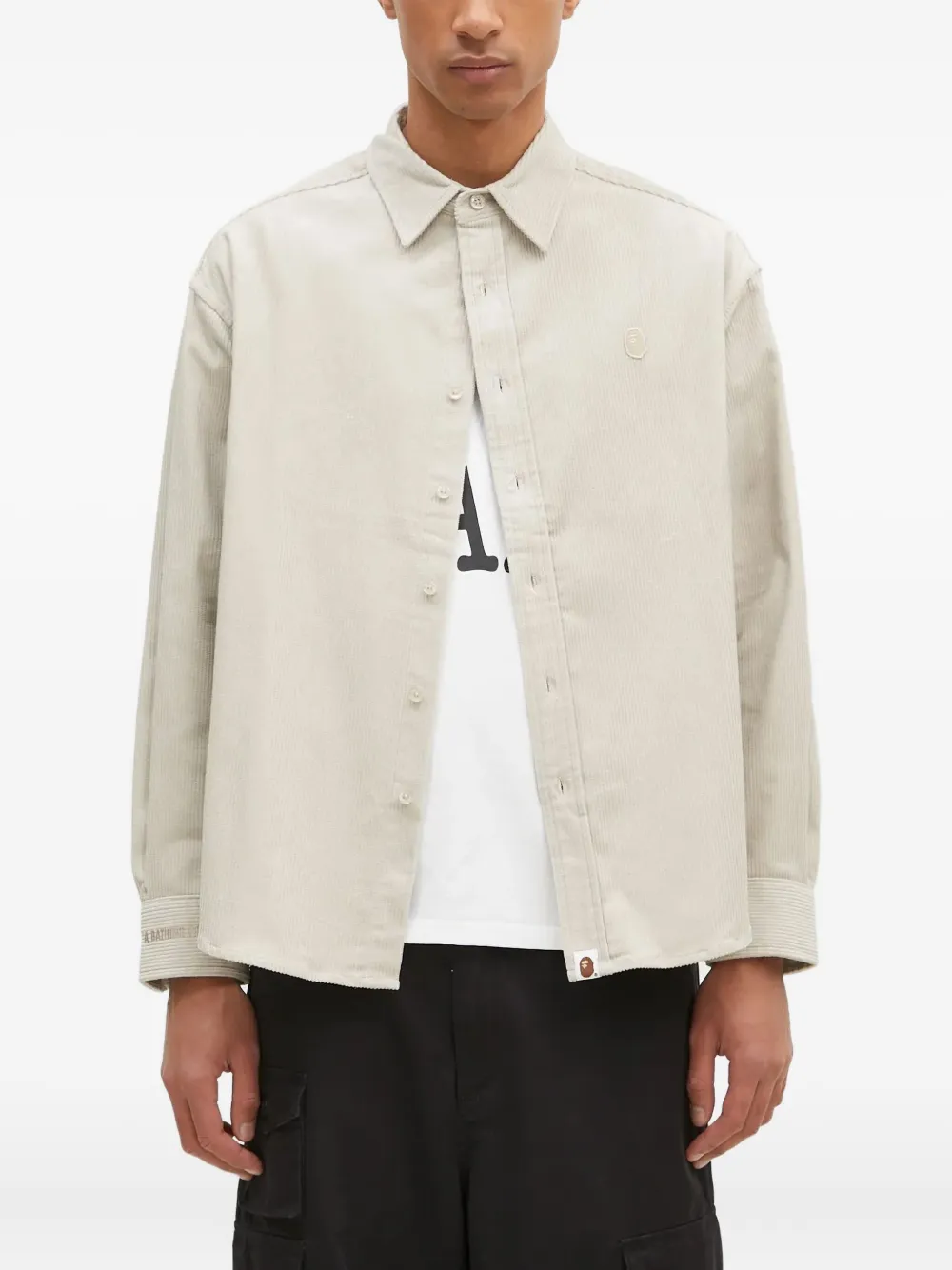 A BATHING APE® corduroy button-down shirt | Neutrals | Image 1