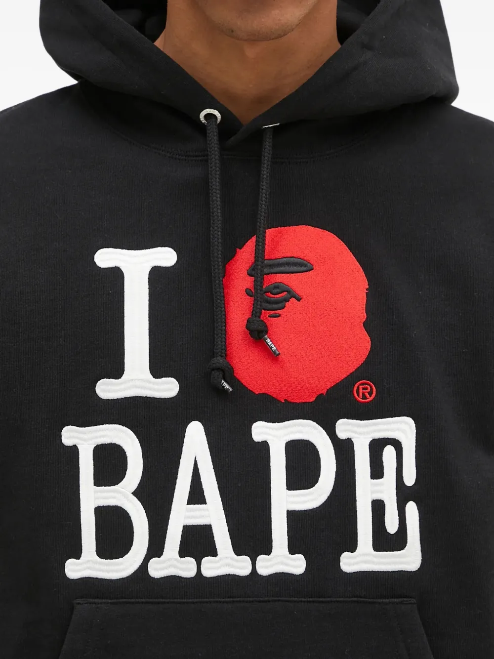 A BATHING APE Hoodie met logo Zwart