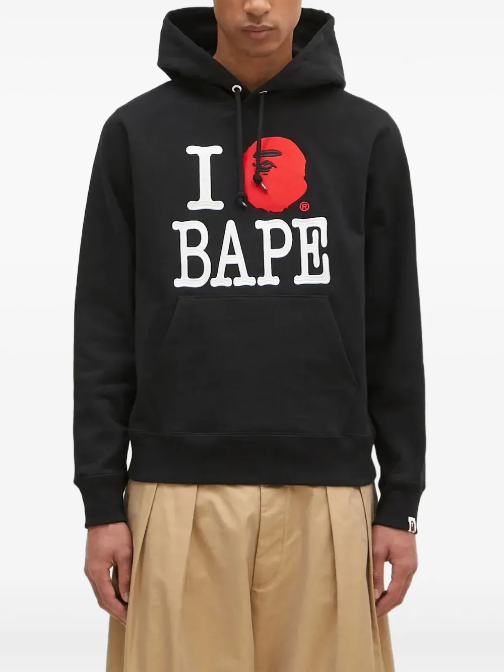 A BATHING APE 1st Camo Bape Hoodie in green camo, front view