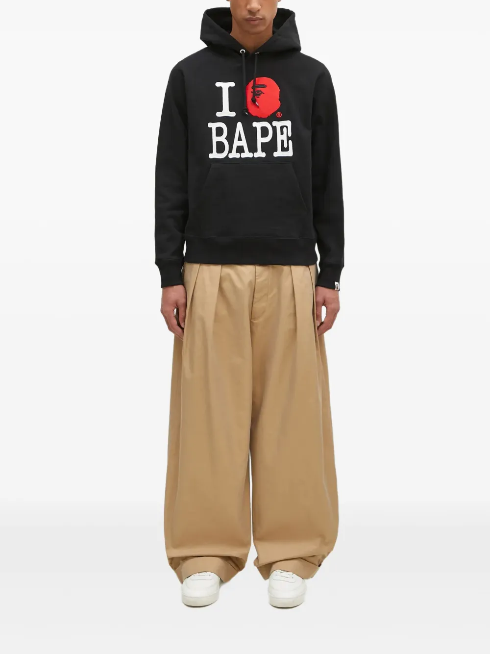 A BATHING APE Hoodie met logo Zwart