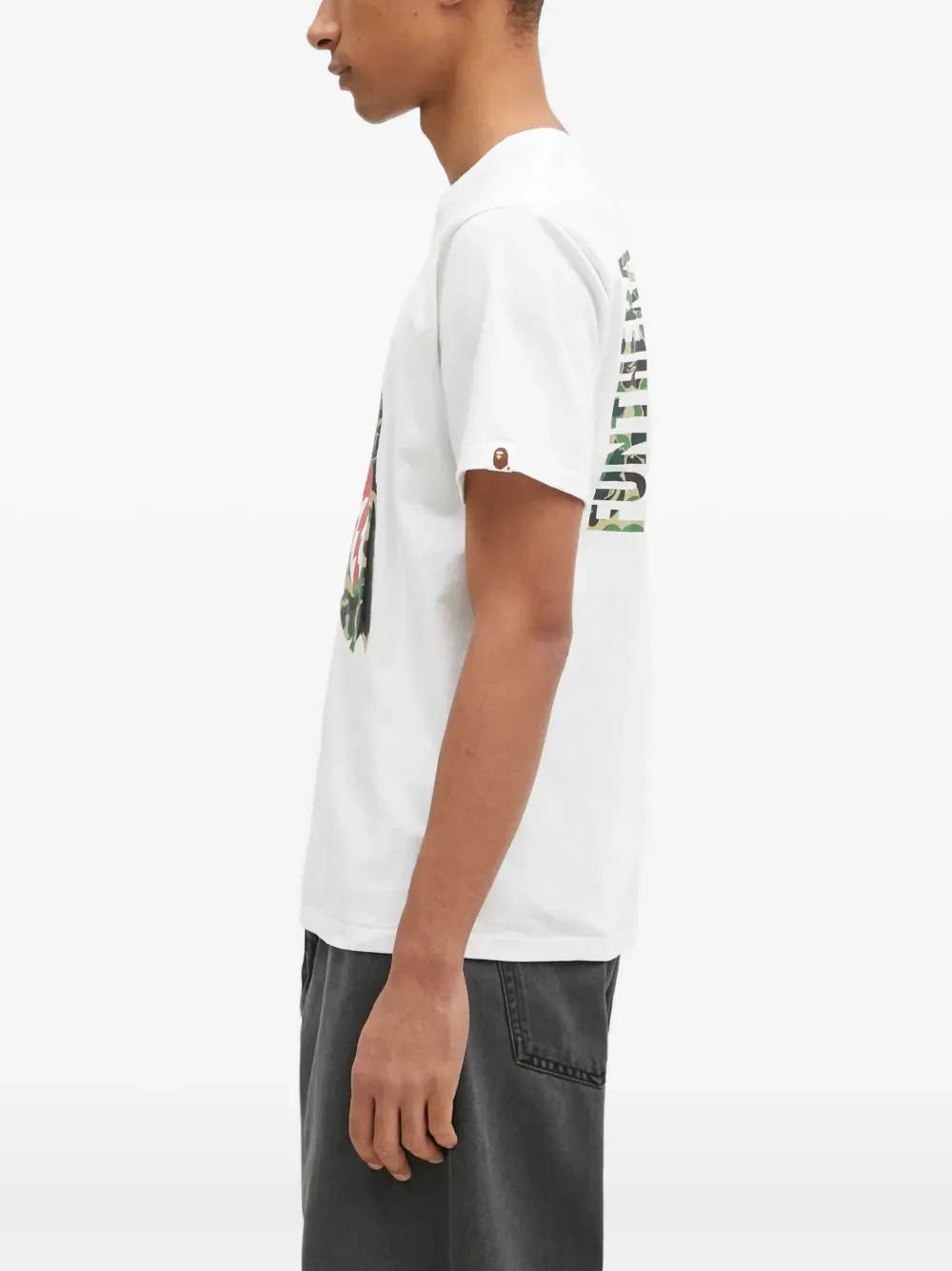 A BATHING APE T-shirt met camouflageprint Wit
