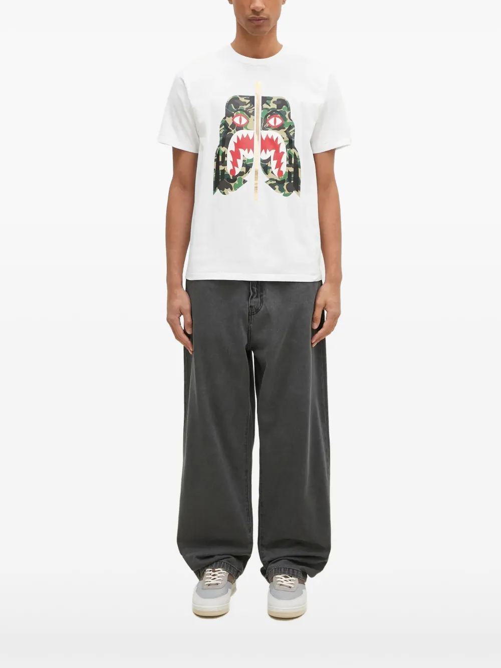A BATHING APE T-shirt met camouflageprint Wit