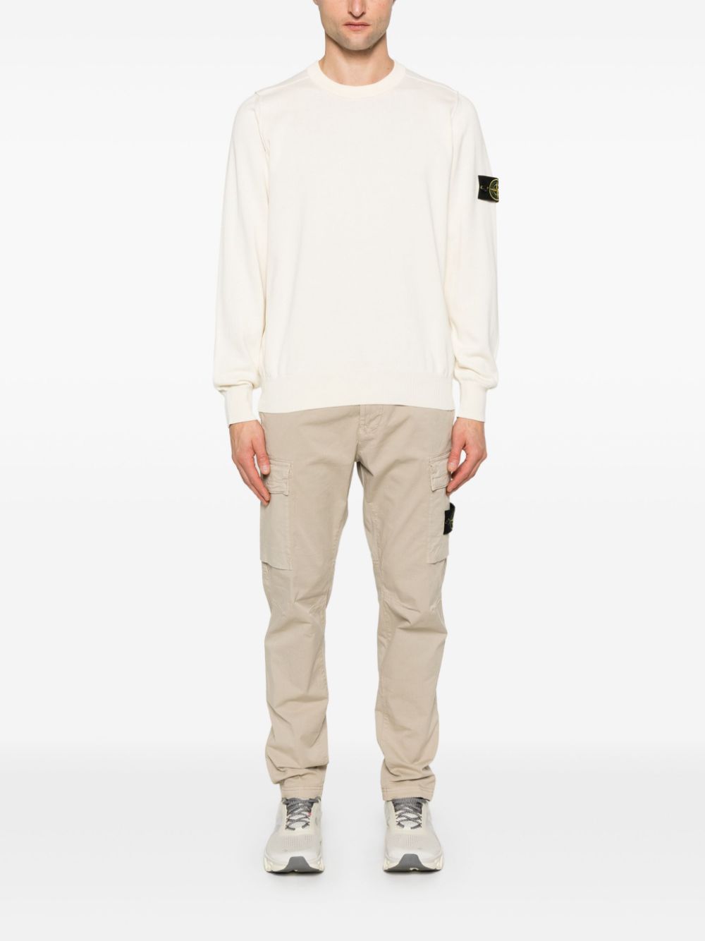 Stone Island Compass-badge sweater - V0093 AVORIO