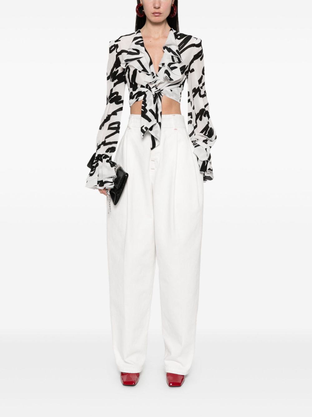 Balmain Love Letter-print blouse - Wit