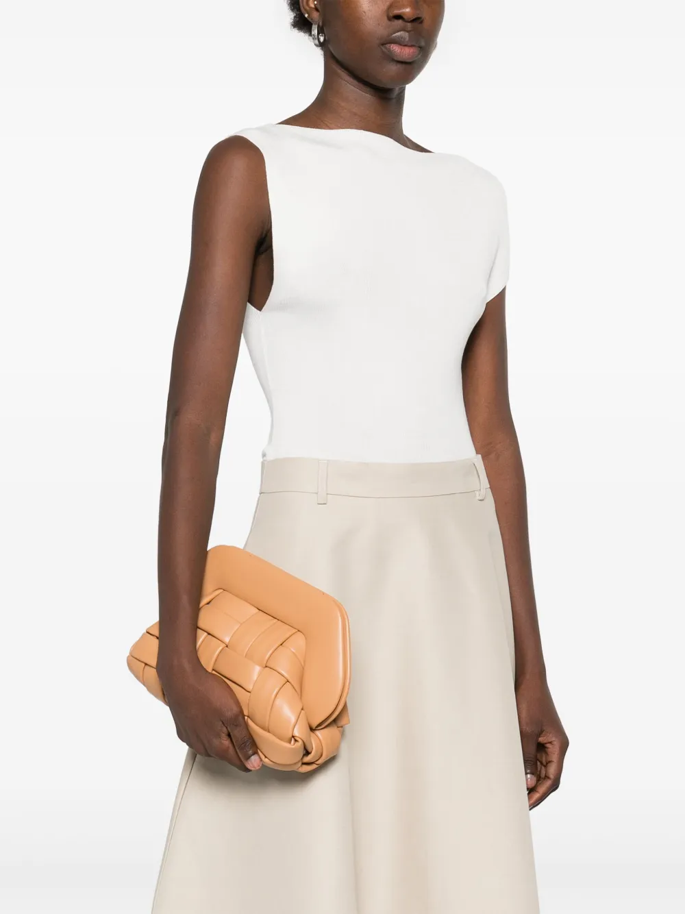 Themoirè Tia clutch - Beige