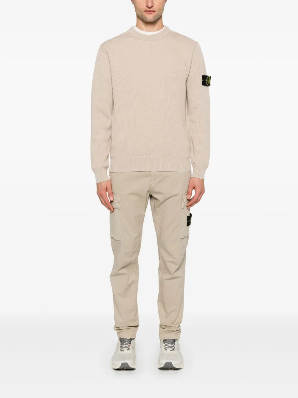 stoneisland Stone Island Broek met Compass-logopatch - Beige