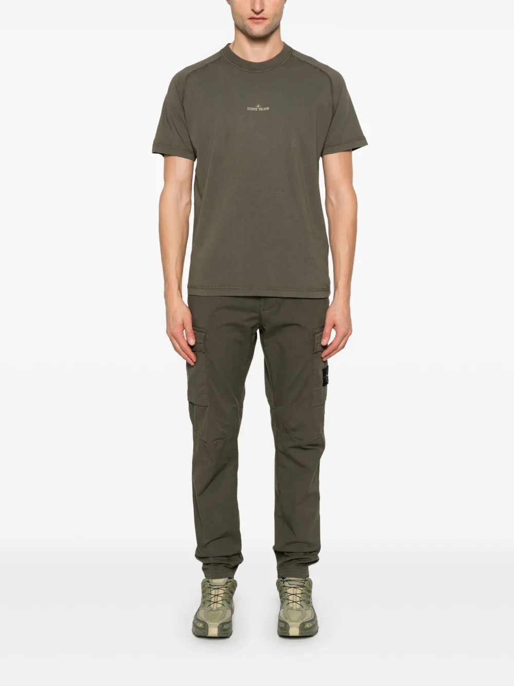 Stone Island T-shirt met Compass-print - Groen