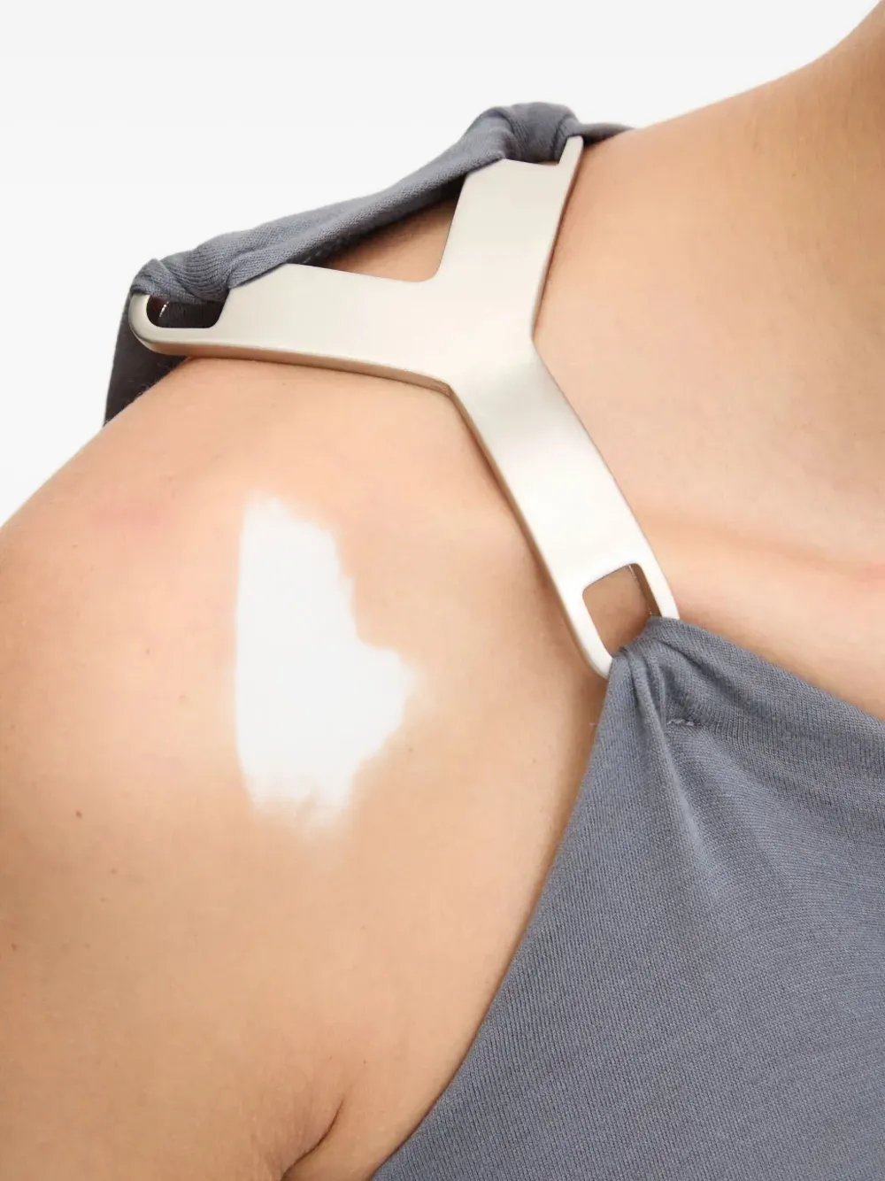 Rick Owens One-shoulder Draped Top In Gray
